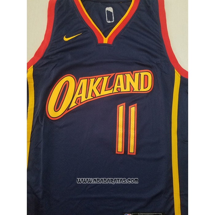 Camiseta Golden State Warriors Klay Thompson #11 Ciudad 2020-21 Negro